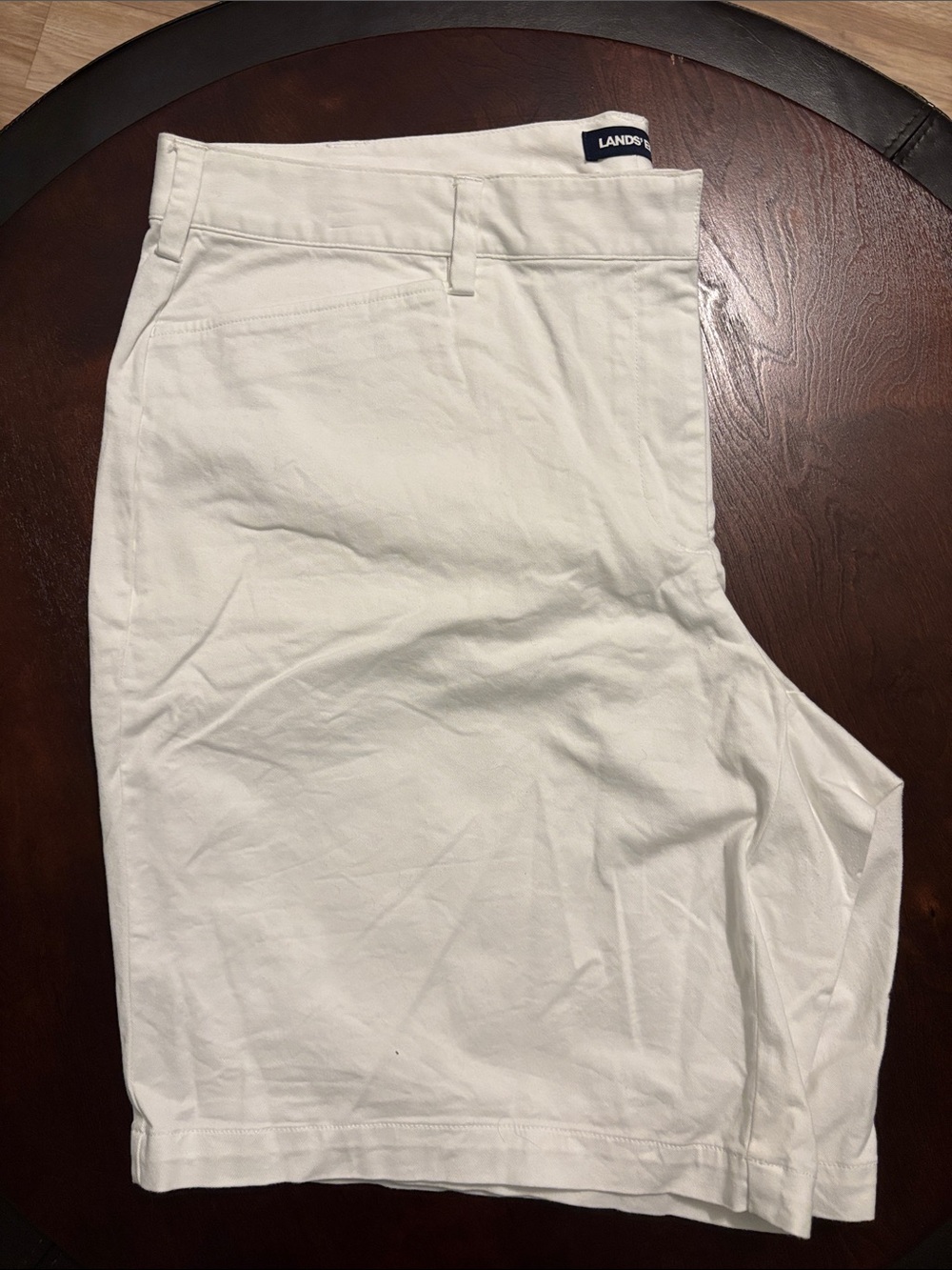 Lands' End Crisp White Stretch Cotton Shorts